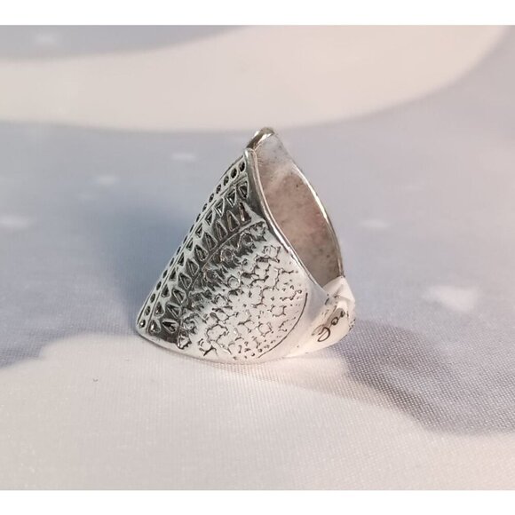 Boho Silvertone Corset Mandala Statement Ring Size 8 NWT Fashion Jewelry Gift - Picture 3 of 3